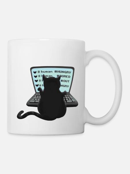 funny cat teenager - Mug - white