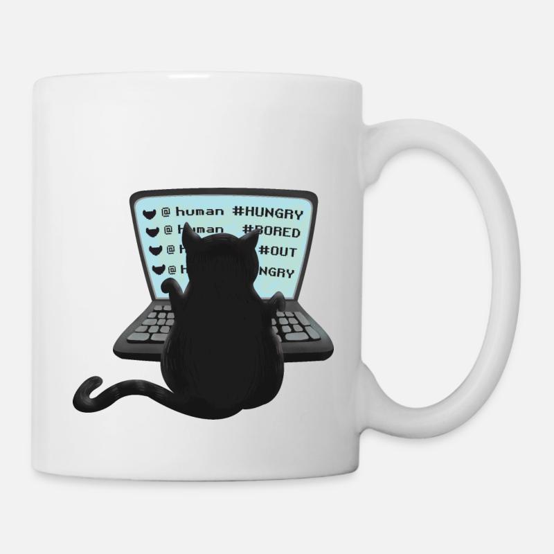 drôle de chat adolescent - Mug blanc - blanc