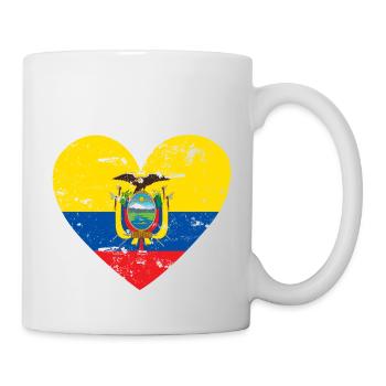 Drapeau Cœur Équateur Drapeau - Mug blanc - blanc - Droite
