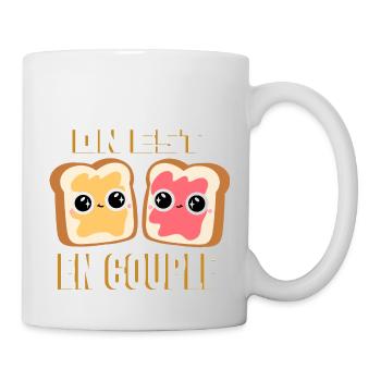 Tartines on est en couple Humour Amour Valentin - Mug blanc - blanc - Droite