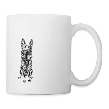 German Shepherd Dog Motif Shepherd Dog - Mug - white - Right