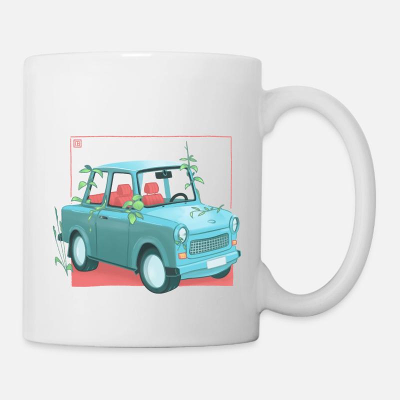 Trabi avec des plantes - Mug blanc - blanc