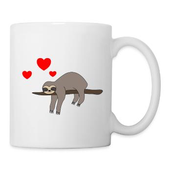 Paresseux Saint-Valentin 2 - Mug blanc - blanc - Droite