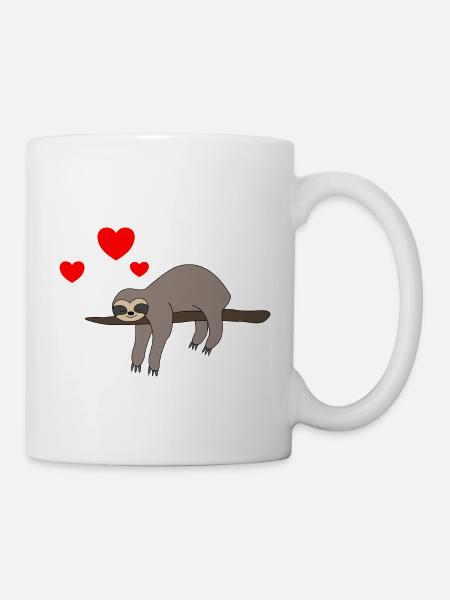 Faultier Valentinstag 2 - Tasse - Weiß