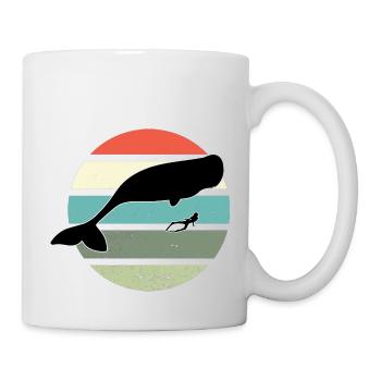 Plongeurs Plongée Plongée Rétro Snorkeler - Mug blanc - blanc - Droite