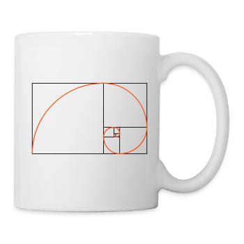 Golden ratio and golden spiral - Mug - white - Right