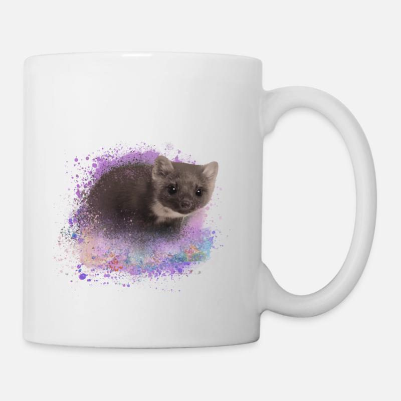 iltis,marder,frettchen,graffiti,malerei - Tasse - Weiß
