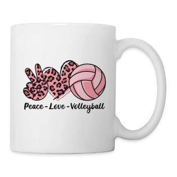 Peace Love Volleyball Volleyball and Beach Volleyball - Mug - white - Right