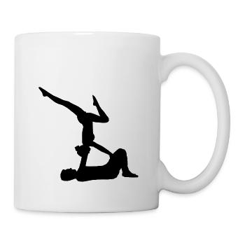 AcroYoga - Schulterstand - Tasse - Weiß - Rechts
