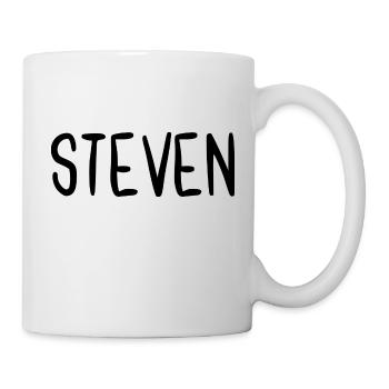 Steven Nom personnalisé Police Texte Anniversaire - Mug blanc - blanc - Droite