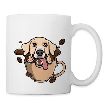 Le Labrador dans le café pour les amateurs de café - Mug blanc - blanc - Droite