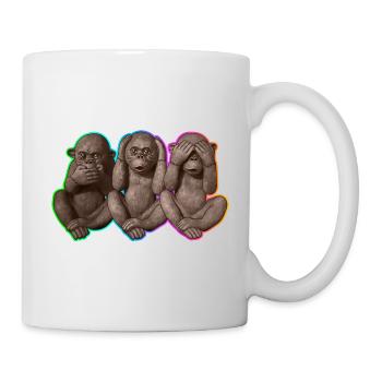 Three wise Monkeys | 3 wise monkeys - Mug - white - Right