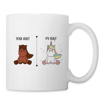 Votre tante Ma tante Cheval Licorne Comparaison - Mug blanc - blanc - Droite
