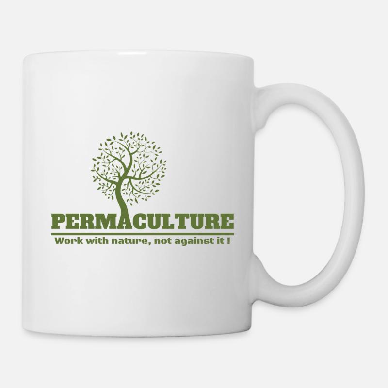 PERMACULTURE work with nature , not against it - Mug blanc - blanc