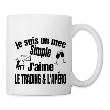 trading et apéro - Mug blanc - blanc - Droite