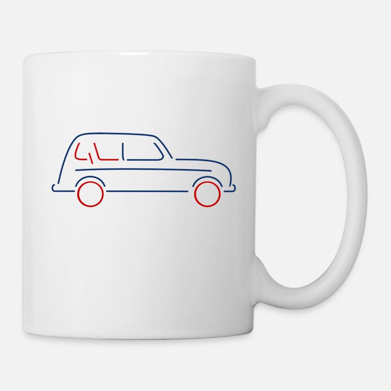 4L Vintage alter Minimalist - Tasse - Weiß