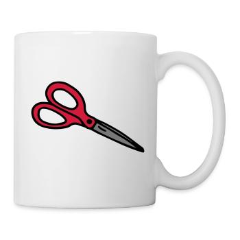 Schere Basteln Schneiderin Friseurin Friseur - Tasse - Weiß - Rechts