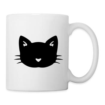 Chat Chat Face Chat Tête Chat ChatOn Gueule de bois - Mug blanc - blanc - Droite