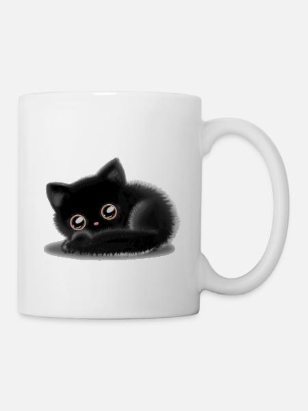 Chat noir 🐈 ⬛ - Mug blanc - blanc