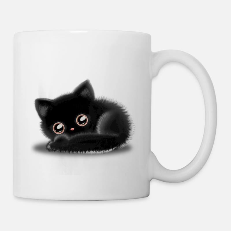 Chat noir 🐈 ⬛ - Mug blanc - blanc