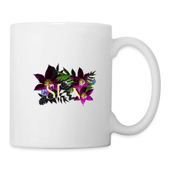 Ecrit sun et tulipes 1 - Mug blanc - blanc - Droite