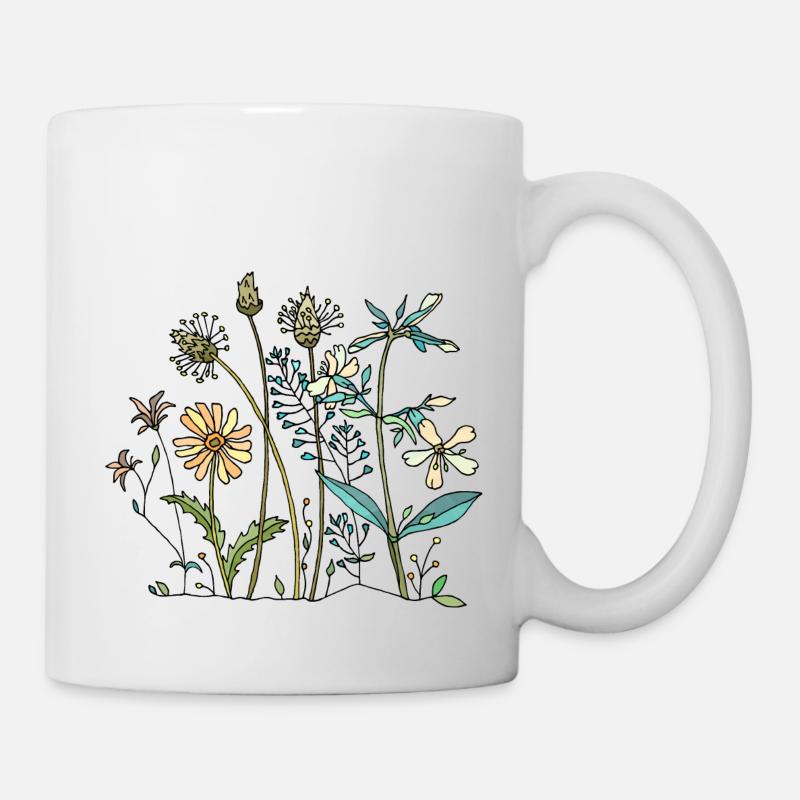 Blumen - Tasse - Weiß