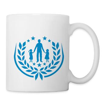 Father 2 daughters Laurel wreath - Mug - white - Right
