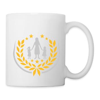 2 daughters mother laurel wreath - Mug - white - Right