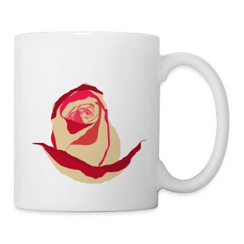 Rose rouge rose jaune, dessin - Mug blanc - blanc - Droite