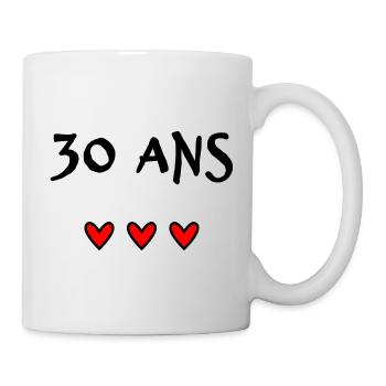 30 ANS. 30e ANNIVERSAIRE. ANNIVERSAIRE 30 ANS. 30 - Mug blanc - blanc - Droite