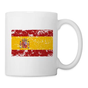 Drapeau de l’Espagne, effet usé - Mug blanc - blanc - Droite
