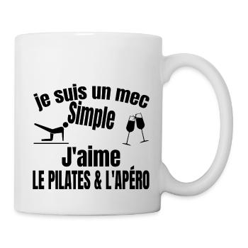 pilates et apéro - Mug blanc - blanc - Droite