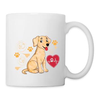 Süßer kleiner Hund mit Herz - Tasse - Weiß - Rechts