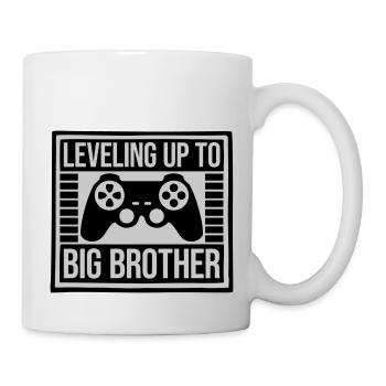 Leveling up big brother - Tasse - Weiß - Rechts