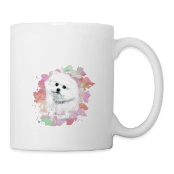 bichon frisé, maltais, chien, aquarelle, aquarelle - Mug blanc - blanc - Droite