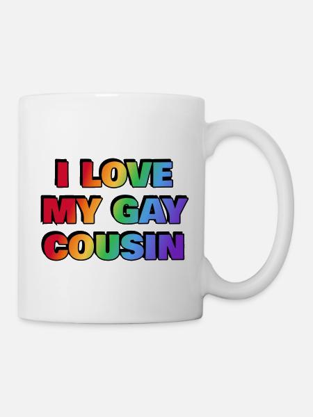 I love my gay cousin - Pride rainbow colors - Mug - white