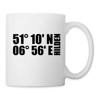 Hilden Koordinaten - Tasse - Weiß - Rechts