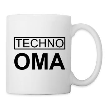 >>Techno Oma<< is never too old for techno! - Tasse - Weiß - Rechts