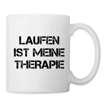 Laufen Ist Meine Therapie - Tasse - Weiß - Rechts