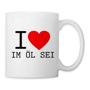 I love im Öl Sein Österreich Wiener Dialekt - Tasse - Weiß - Rechts