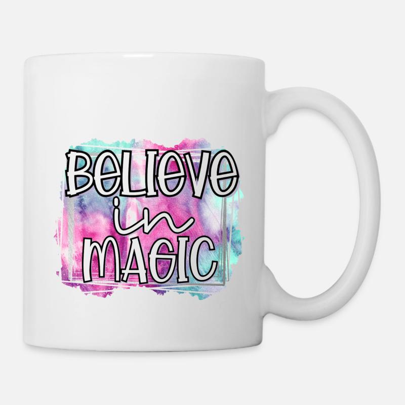 Einhorn Believe in Magic Pferd Regenbogen Fee - Tasse - Weiß