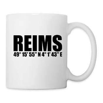 Reims Koordinaten - Tasse - Weiß - Rechts