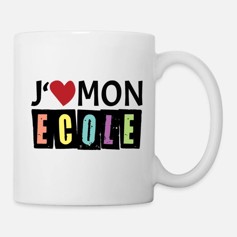 J aime mon école - Mug blanc - blanc
