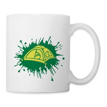 Dehors, passez la nuit des éclaboussures de tente de peinture - Mug blanc - blanc - Droite