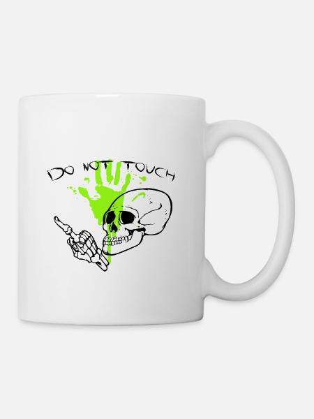 Do not touch totenkopf - Tasse - Weiß