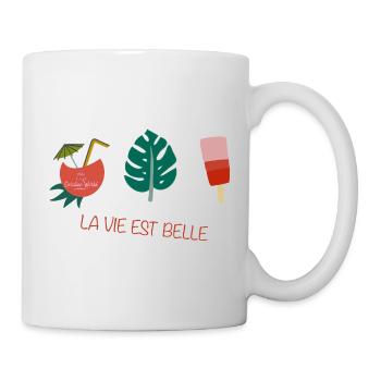 La vie est belle - Mug blanc - blanc - Droite