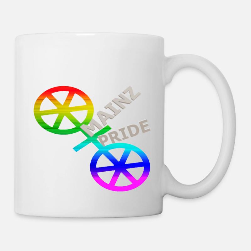 CSD Mainz Gay Pride armoiries roues à six branches - Mug blanc - blanc