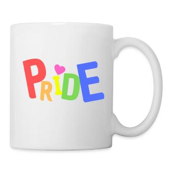 PRIDE Schriftzug - Tasse - Weiß - Rechts