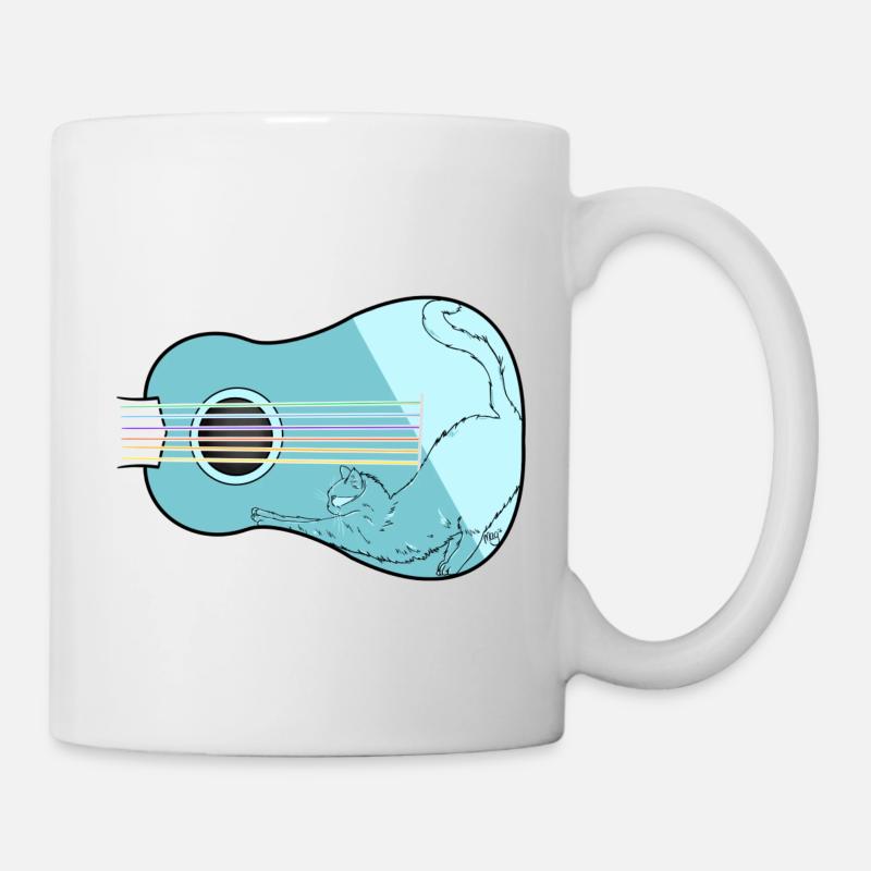 Chat guitare - Mug blanc - blanc