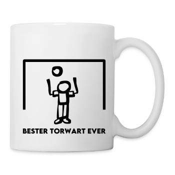 Goalkeeper in goal best goalkeeper Ever - Football Hand - Mug - white - Right